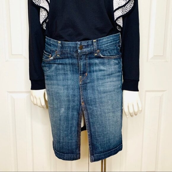 CITIZENS OF HUMANITY SOPHIA 300 DENIM FRONT SLIT BLUE JEANS SKIRT WOMEN  … - Picture 2 of 7